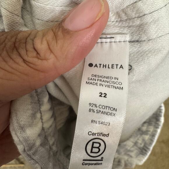 Athleta Farallon Printed Jogger Pants Women’s Size 22 Gray Tie Dye Elastic Waist - Picture 4 of 13